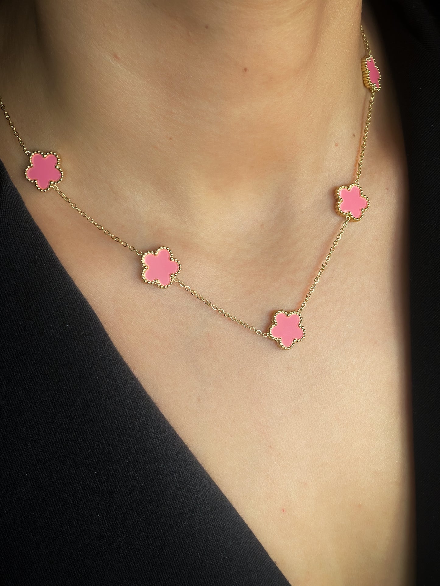 Collier Flora Pink