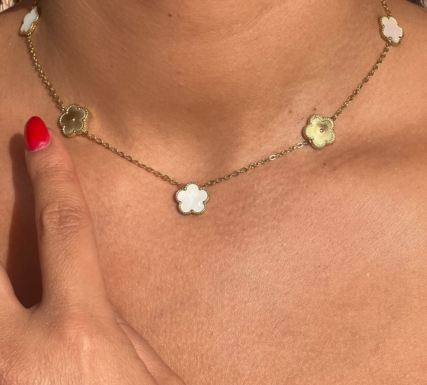 Collier Flora Nacré et doré