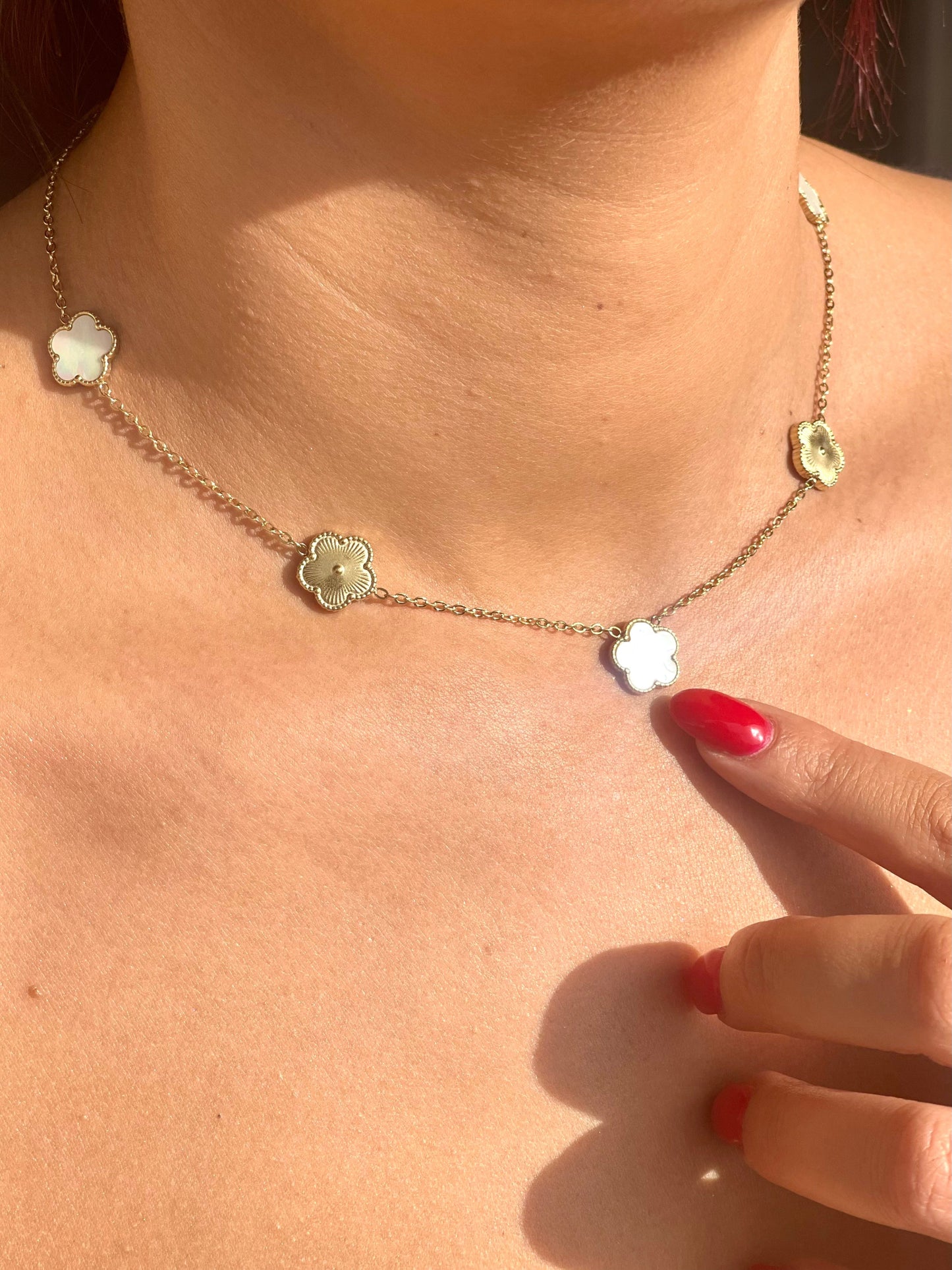 Collier Flora Nacré et doré