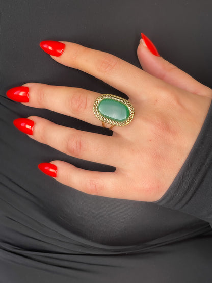 Bague Sofia - Pierre Naturelle & Acier Inoxydable