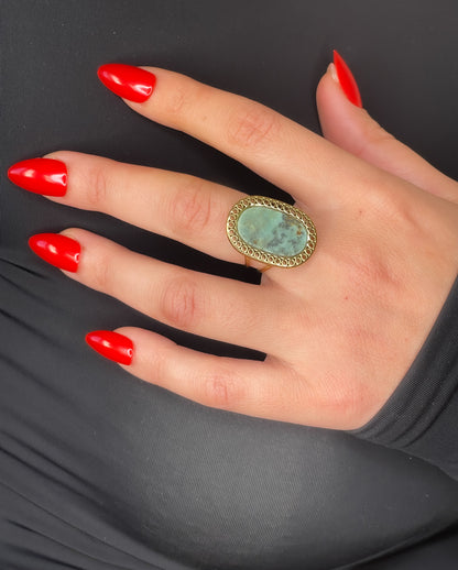 Bague Sofia - Pierre Naturelle & Acier Inoxydable